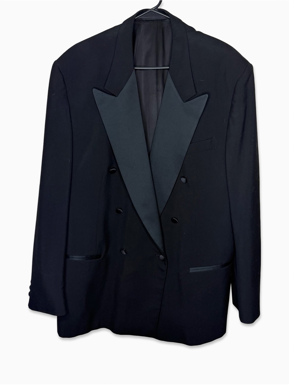 Monsieur Givenchy 48r Black Double-Breasted Tuxedo Blazer